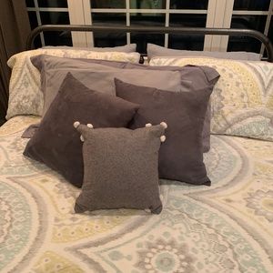 Two Gray Decorative Pillows
